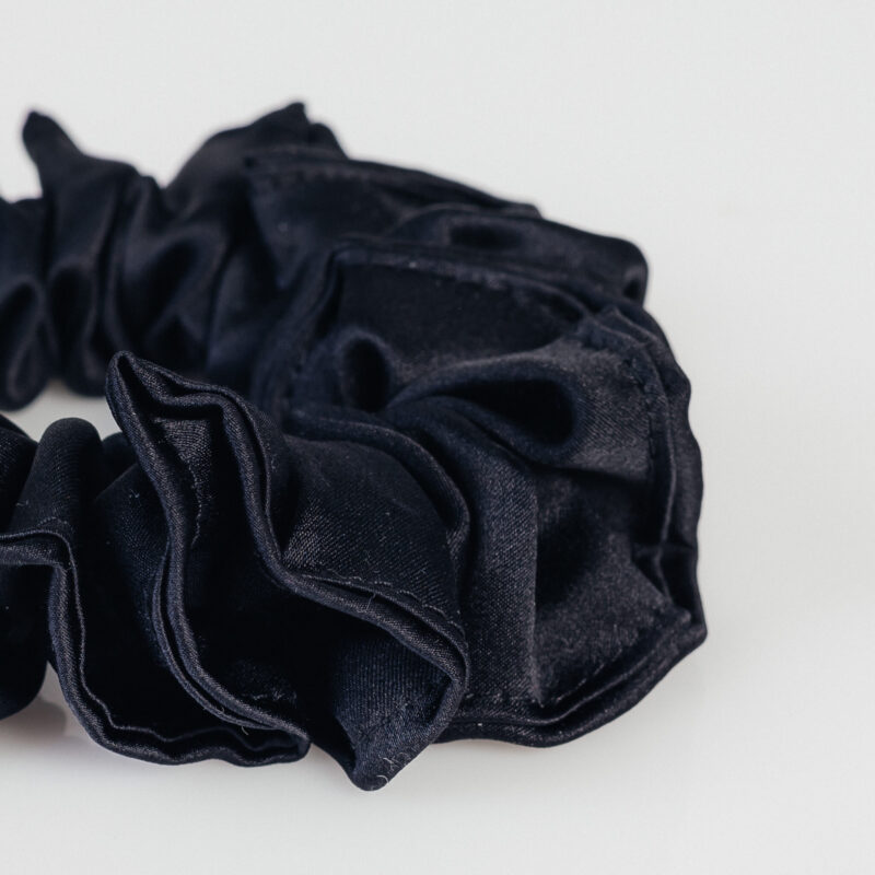 Natural Silk Hair Band Black Sea